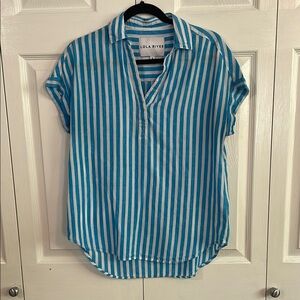 Lola River Blue and White Dolman Sleeve